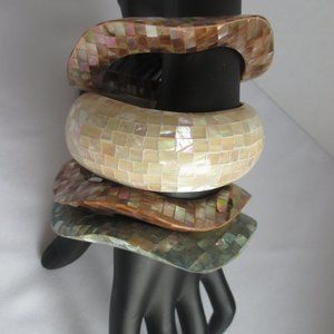 (4) Retro Chunky Statement Bracelets